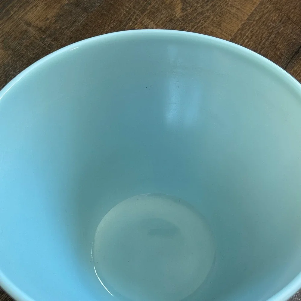 Fire King Blue Delphite Nesting Mixing Bowls Vintage Milk Glass Set of 2 USA